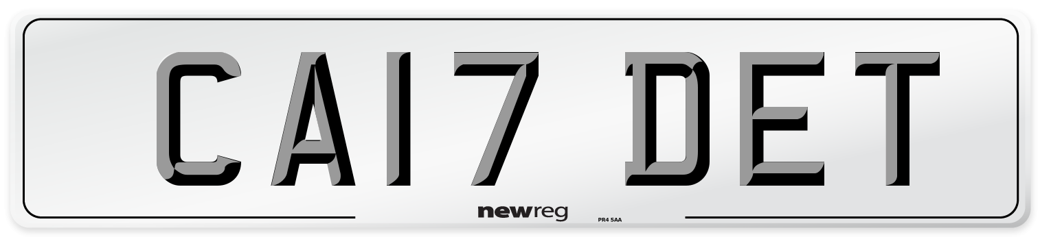 CA17 DET Number Plate from New Reg